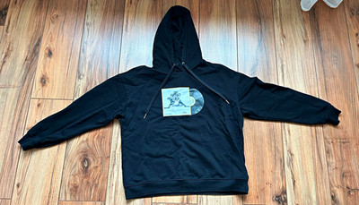 A|X Armani Exchange Herren Hoodie Schwarz Gr. L Kapuze Druckgrafik Tier Logo