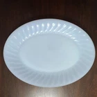 Fire King VTG Anchor Hocking Oven Glass Blue Azurite Swirl Oval Platter Plate