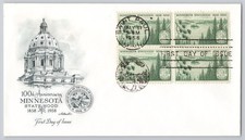 St. Paul, MN Capitol Dome, Minnesota 100th Statehood, First Day, 1958 3c