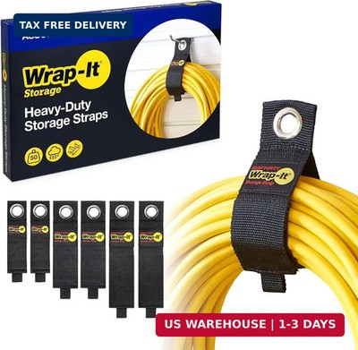 Heavy-Duty Wrap-It Storage Straps - Assorted 6-Pack | Garage Storage Extension C
