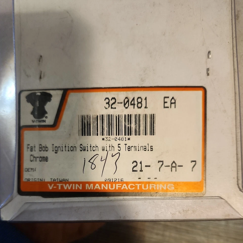 Interruptor de encendido Fat Bob con 5 terminales cromados para Harley Davidson de V-Twin Foto 2 de 2