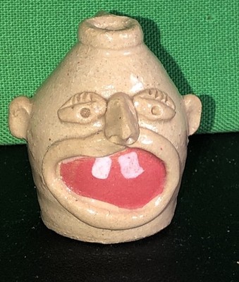 EKP East Knoll Pottery Miniature Mini Folk Art Pottery Face Jug Chunk Goonies