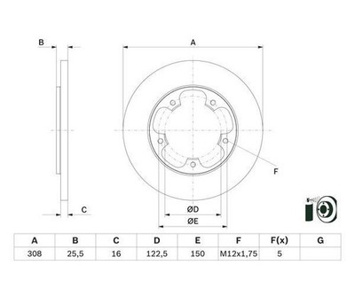 2 St. Bremsscheibe BOSCH 0986479F44 für Ford