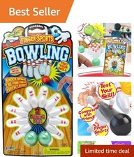 Mini Bowling Set for Kids - Fun Tabletop Game with 10 Pins 2 Marble Balls
