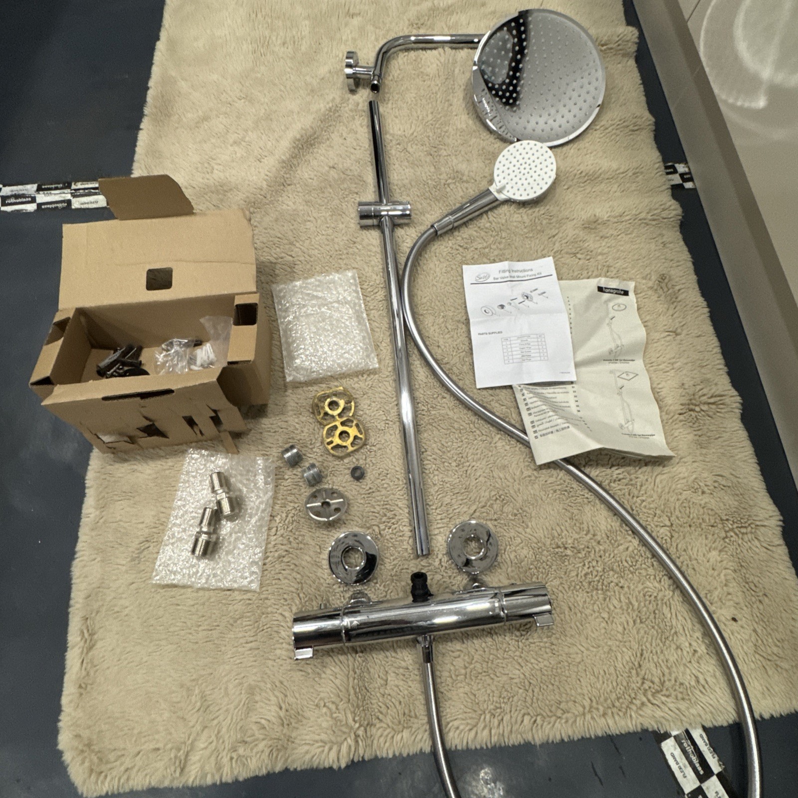 hansgrohe Chrome Thermostatic Shower Overhead Mixer System Crometta S - 27267000