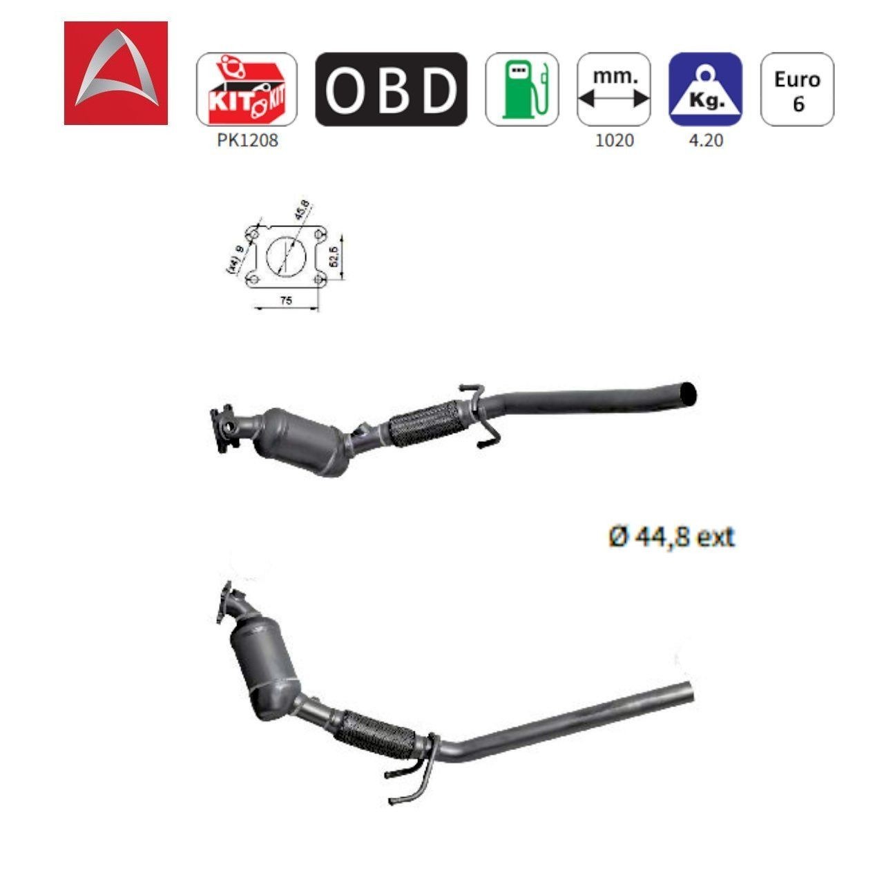 Catalyseur Skoda Fabia 3 et Volkswagen Polo 1.0 litre 999 cm3 essence sans plomb