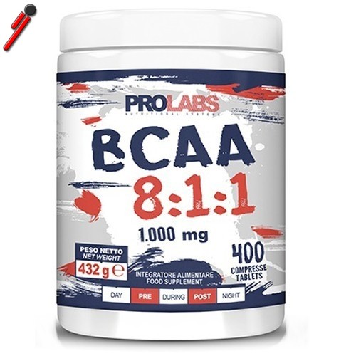 Prolabs - Bcaa 8:1:1, 400 cpr. Aminoacidi Ramificati con Vitamina B