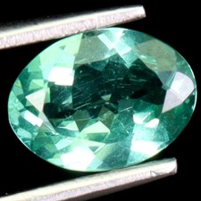 Oval Cut Natural Unheated Neon Green Apatite Africa 1.08ct 8x6mm Gemstone