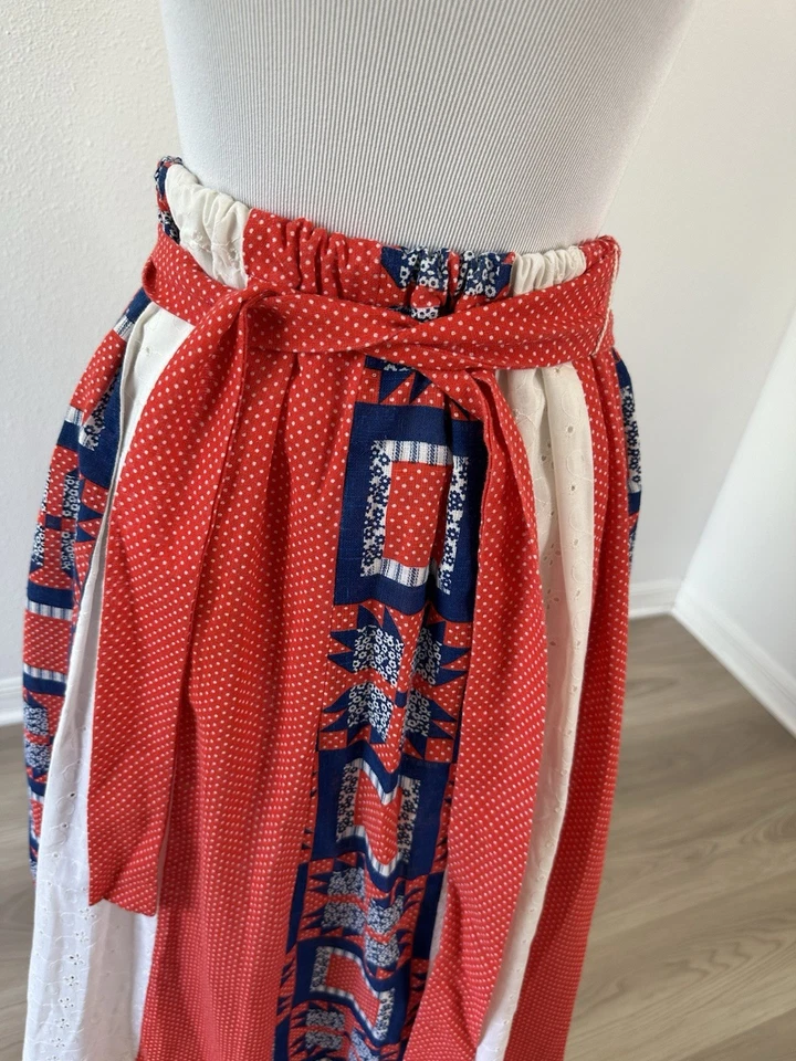 Maxi Falda Hecha a Mano Vintage Boho Patchwork Años 60 70 Cottagecore Edredón Pradera Foto 4 de 4