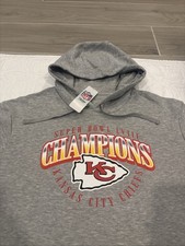 Kansas City Chiefs 2XL Gray Super Bowl Champions Hoodie Sweatshirt NWT