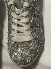 Betsey Johnson Sparkle Rhinestone Sport Tennis Shoe 4M Fits Up To Size 6
