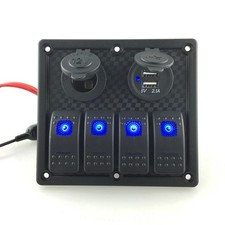  12 V-24V Portable Waterproof Light Gang Switch Panel Car Voltage Monitor