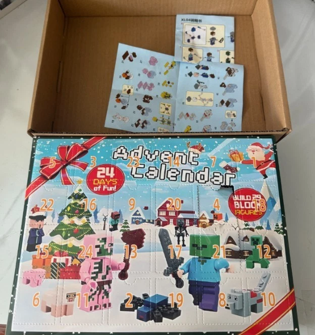 29 Pack Minecraft Building Blocks DIY Toy 24Days Countdown Xmas Advent Calendar