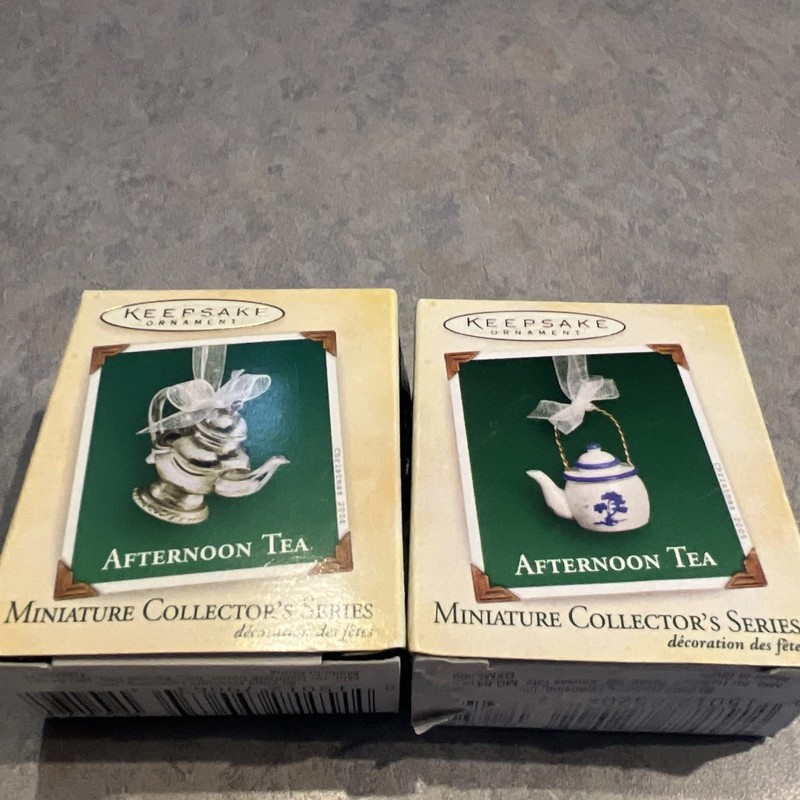 Lot Of 2 Afternoon Tea Hallmark Keepsake Ornaments 2004&2005