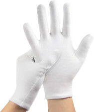 3 Pairs Cotton Gloves for Dry Hands Sleeping, Soft 9 Inch, White - 3