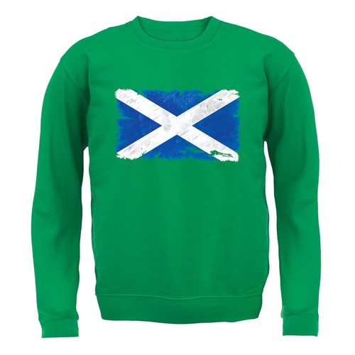 Scotland Grunge Style Flag - Kids Hoodie Edingburgh Glasgow Country Travel Flags