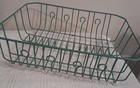 Vtg 40s/50s Rubberized Coated Wire Dish Drainer Rack w/Feet Art Deco Green 17.5" — photo 1