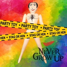 NGU Aufblasbare m&auml;nnliche Puppe 150cm/5FT - Blow Up Hen Do Stag Night Neuheit