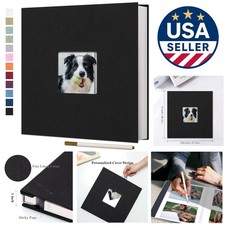 Versatile Self-Adhesive Linen Photo Album for 4x6  8x10 - Includes Metallic Pen