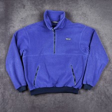 Vintage Patagonia Synchilla 1/2 Zip Fleece Jacket Mens Large Blue USA Made 25301