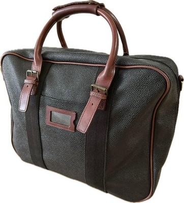 Mulberry Scotch Grain Leather Bag Padlock Black 42cm Vintage England Travel
