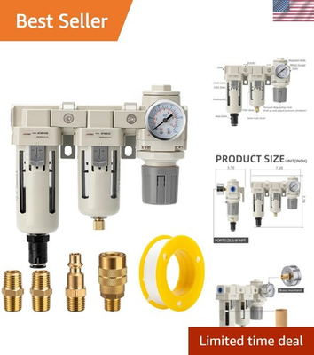 #ad Transparent Polycarbonate Air Filter Dryer with Dual Drain amp; Pressure Regulator $85.99