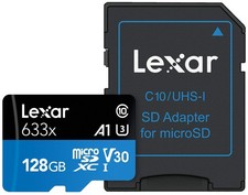 Lexar High Performance 633x 128GB microSD/microSDXC UHS-I Card 128gb, Black