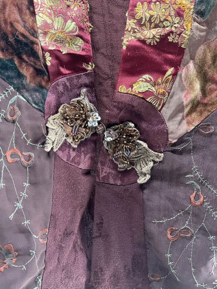 Blusa Kimono Spencer Alexis M Burnout Veludo Floral Boho - Imagem 3 de 4