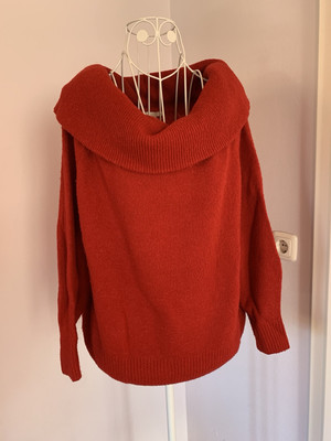 DAMEN MÄDCHEN PULLI CARMEN KRAGEN ROT  GR. 40 L ***H&M***