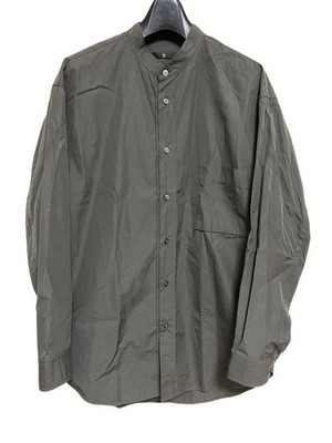 Uniqlo + J Jil Sander Plus graues Langarmhemd mit Bandkragen gebraucht
