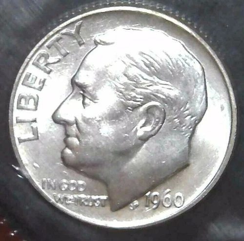 1960-D 10C Roosevelt Dime BU M/S 90% Silver 21ott0604-2