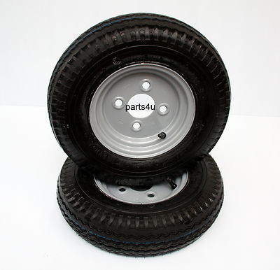 2x Komplettrad 4.80 / 4.00-8 index 70M 8Zoll Anhänger Rad Reifen Felge Deli Tire