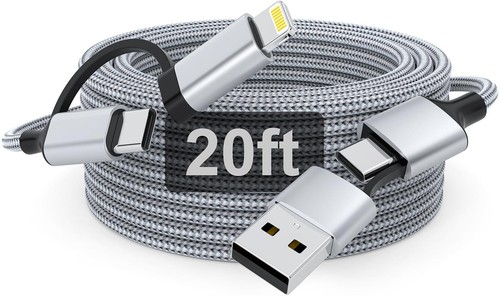 20FT Cavo Caricatore iPhone Extra Lungo, 60W USB-C Ricarica Rapida Cavo 2 in 1 - Foto 8 di 8