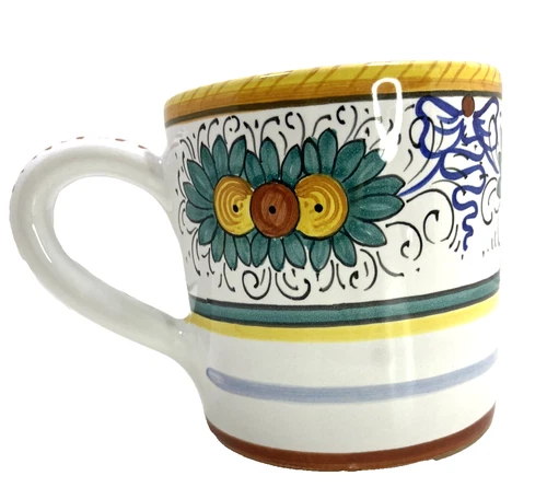 Vtg Menegatti Firenze Florence Italian Hand Painted Ceramic Coffee Mug