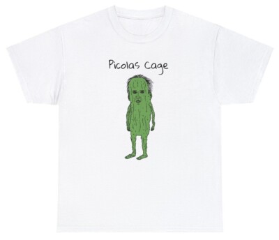 Picolas Cage T-Shirt Awkward Celebrity Humor Nicolas Cage Pickle Lover Silly Tee