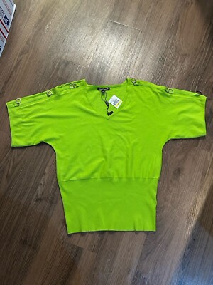 NWT Cable & Gauge Lime Green 3/4 Dolman Sleeve Knit Sweater Top (M)