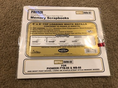 Pioneer White Refill Pages for 8 Inch by 8 Inch Memory Books Lot is 2