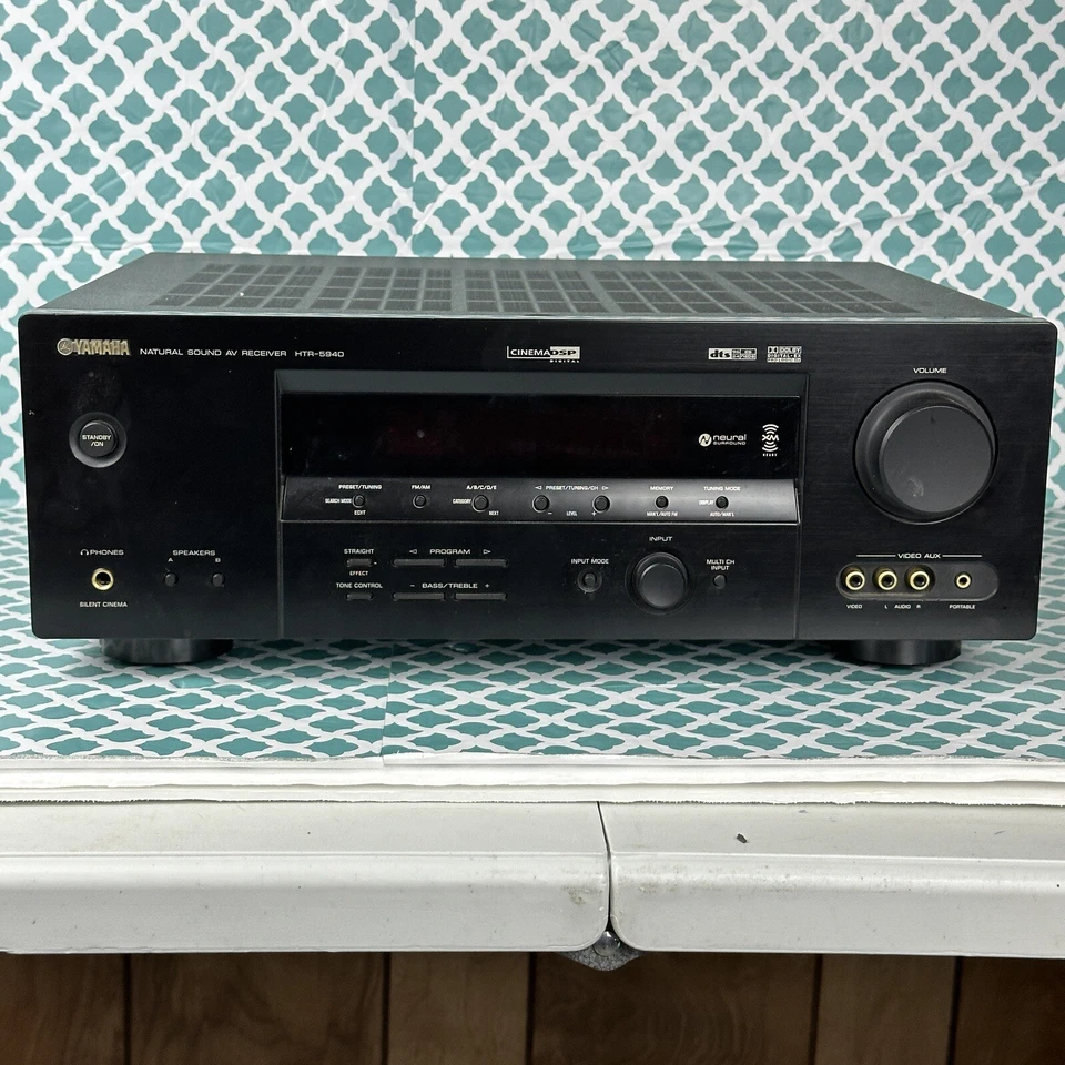 Yamaha HTR-5940 - 6.1 Ch Home Theater Surround Sound Receiver W/ Remote Bundle - Image 2 of 4