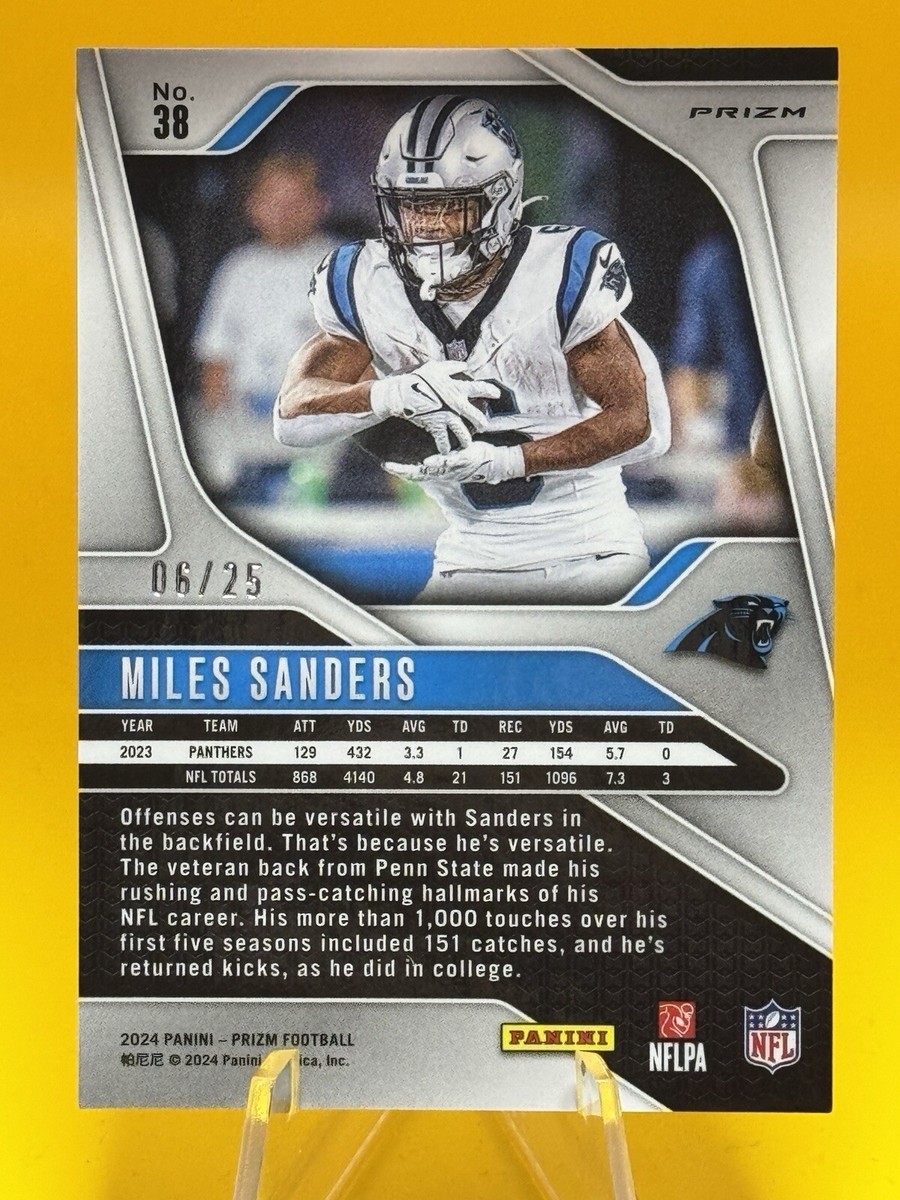 2024 Panini Prizm FOTL MILES SANDERS Blue Shimmer /25 #38 Panthers