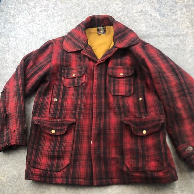 Vintage Woolrich Mackinaw Jacket 1930s Buffalo Plaid hunting Wool