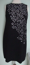 Calvin Klein Floral Laser Cut-out Black Sheath Dress Size 10