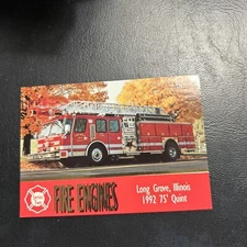Jb98 Fama Fire Engines 1993 #196 Long Grove Illinois 1992 Quint 75 Foot