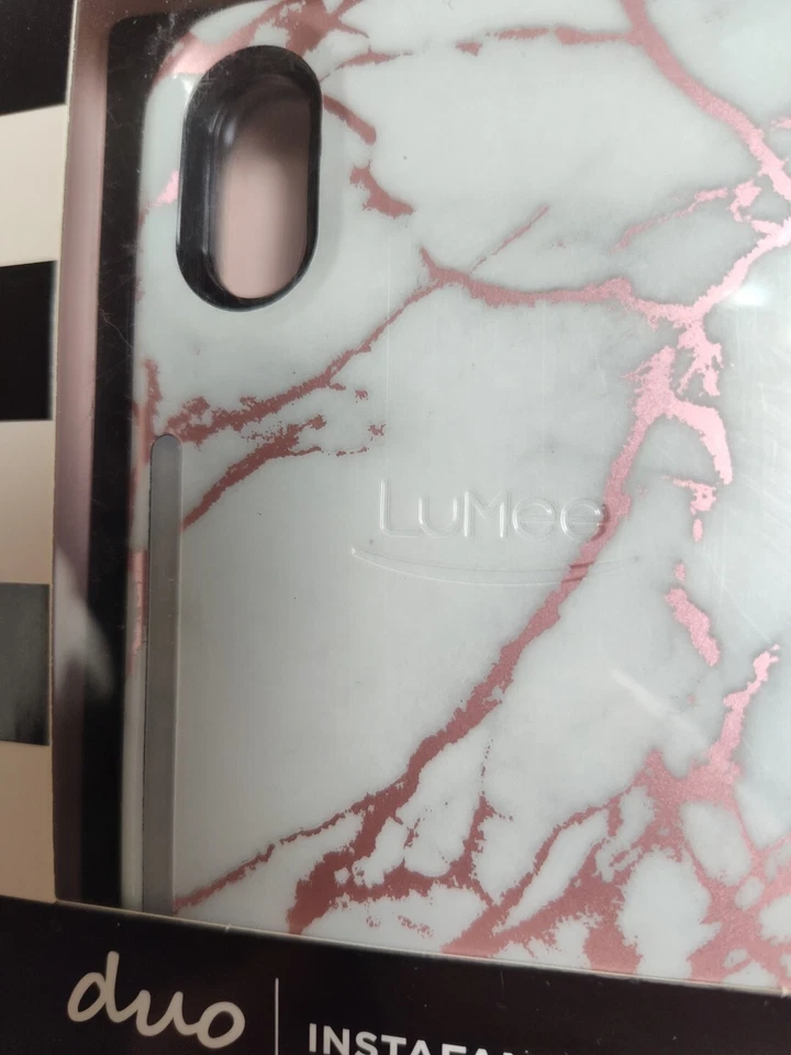 LuMee Duo Illuminating Selfie Case For iPhone XS Max In White Marble - NEW - Image 3 of 4