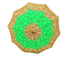 Vtg Umbrella Ob Olympic 100 Nylon Hong Kong Groovy Retro Pattern Parasol Shade