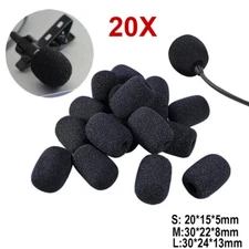 20PC Microphone Windscreen Sponge Cover Headset Mic Foam Cover Cap for Gooseneck