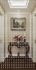 Beautiful Acrylic Beaded Curtain for Windows, Doorways, Partition - Silver Heart