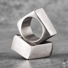 Sculpt Rings™ Industrial Square Ring - Bold and Minimalist Stainless Steel Desig