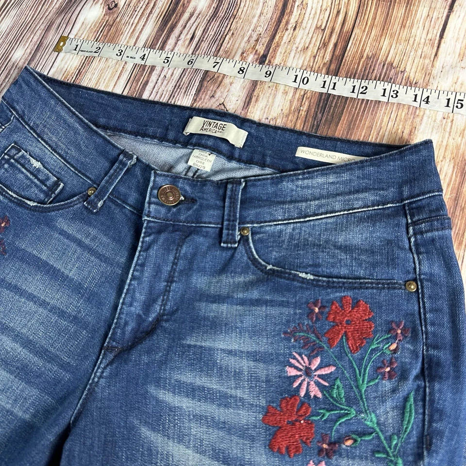 复古 America Blues MICRO BOOT Cut 尺寸 4 中腰牛仔裤牛仔裤 29x32 — 第 3/4 张图片