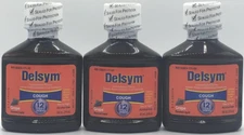 3PK Delsym Cough ~ 3 Fl Oz Each ~ Grape FLVR~ EXP 5/26 ~ FAST SHIP ~ SEALED