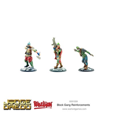 Judge Dredd Warlord Games Block Gang Reinforcements - 3 Miniaturen Aus Kunstharz, Für Tabletop-Spiele